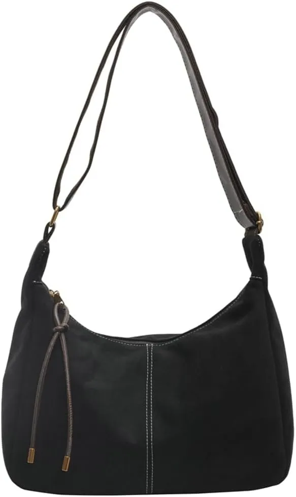 Slouchy Suede Shoulder Bag for Women Large Soft Totes Working Purse Handbag Dumpling Crossbody Satchel with Zipper