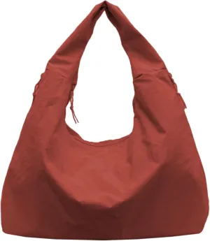 Slouchy Tote Bag 2025 Nylon Solid Pleated Handbag Men Women Large Shoulder Travel Gym Commute Hobo Weekend Vacation