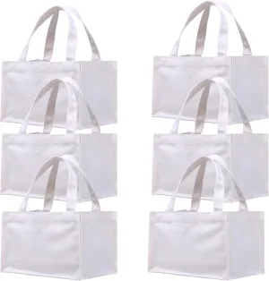 Small Canvas Tote Bags Personalized Mini Gift Bag DIY Crafts Blank Reuseable Tote Bags Bulk-10" x 7" x 6"