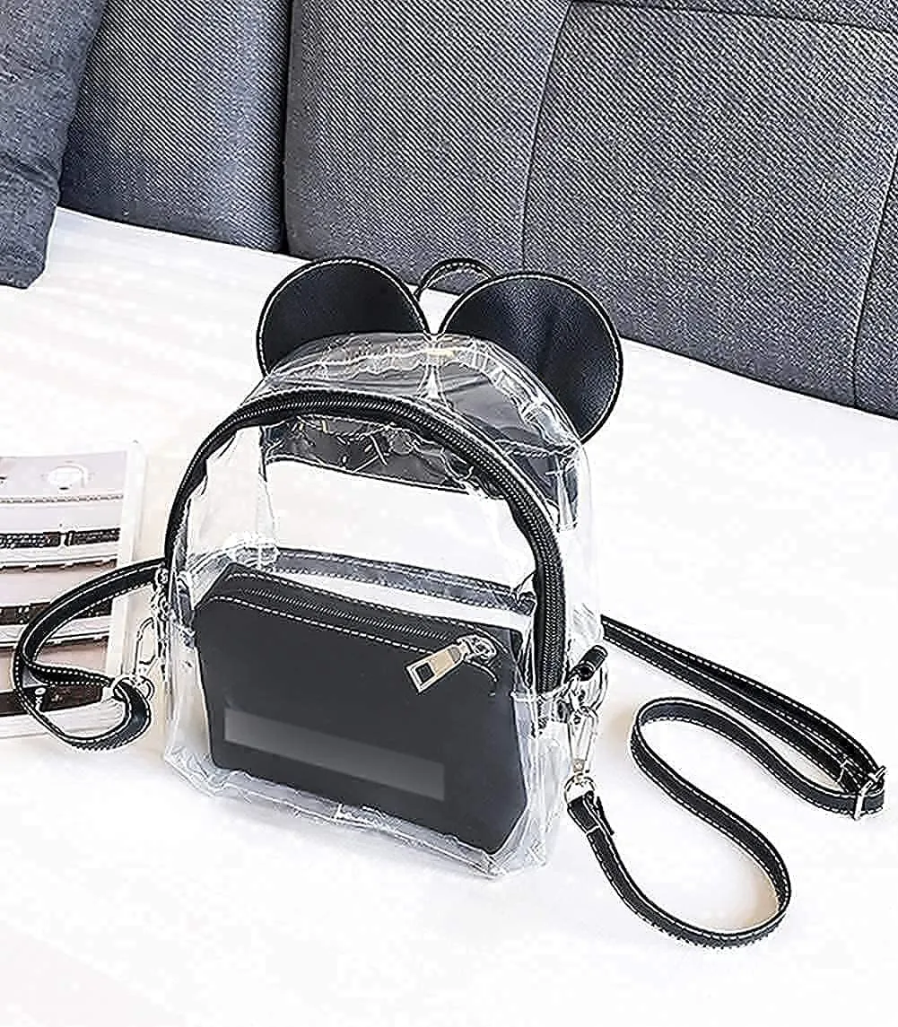 Small Clear Daypack Transparent Crossbody Shoulder Cosmetic Bag