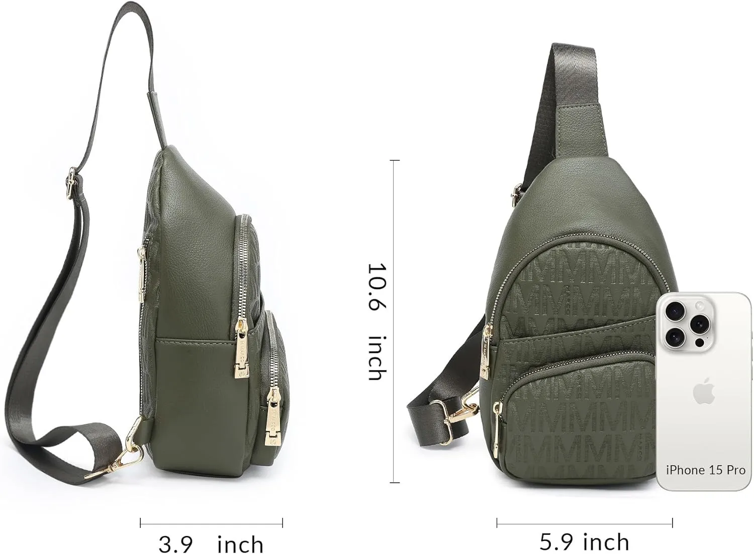 Small Crossbody Bag for Women Pu Leather Sling Purse Trendy Fanny Pack Chest Bag for Travel