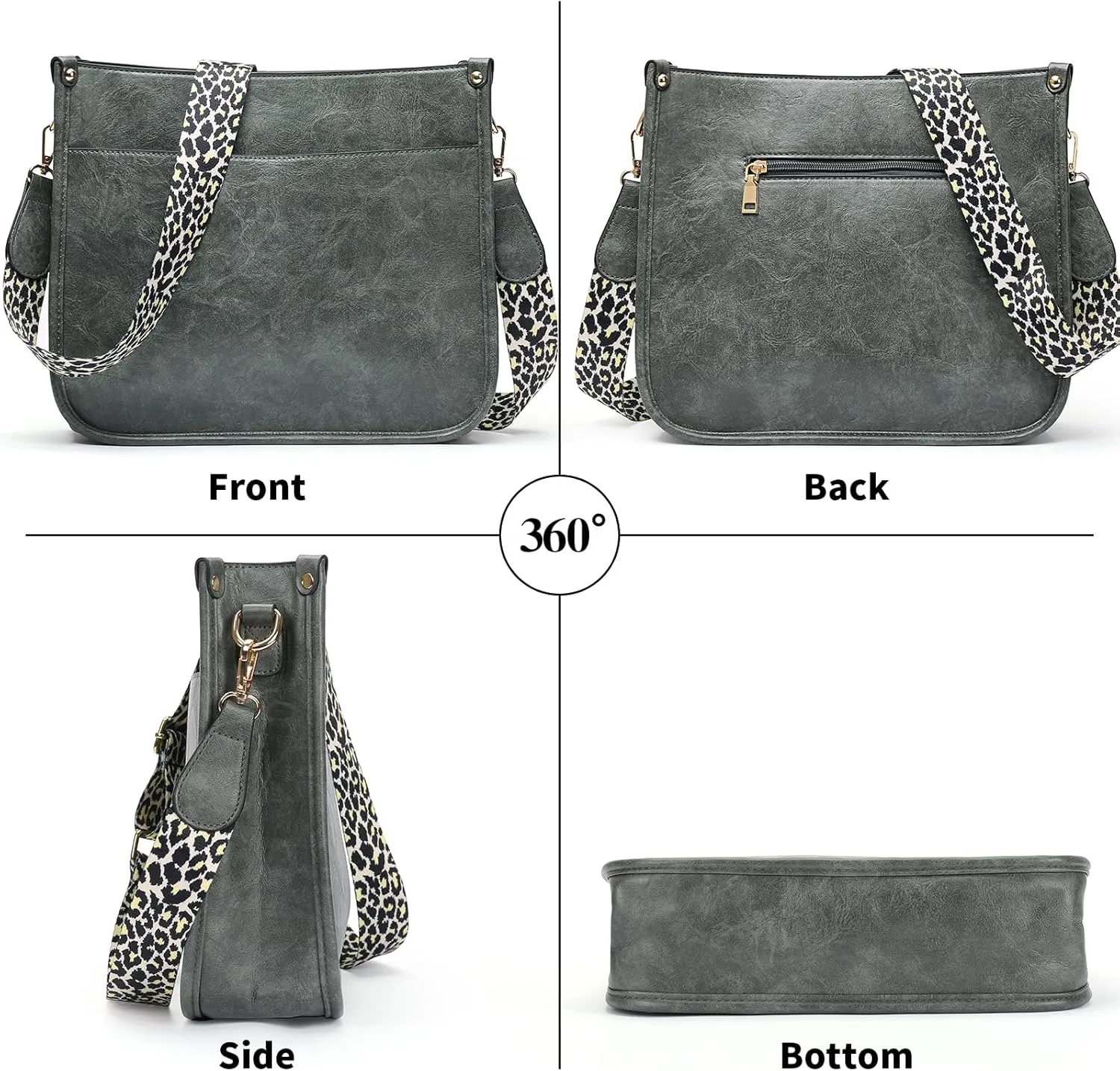 Small Crossbody Purse Leather Crossbody Bags for Women Fashion Handbag Cell Phone Crossover Shoulder Bag for Women