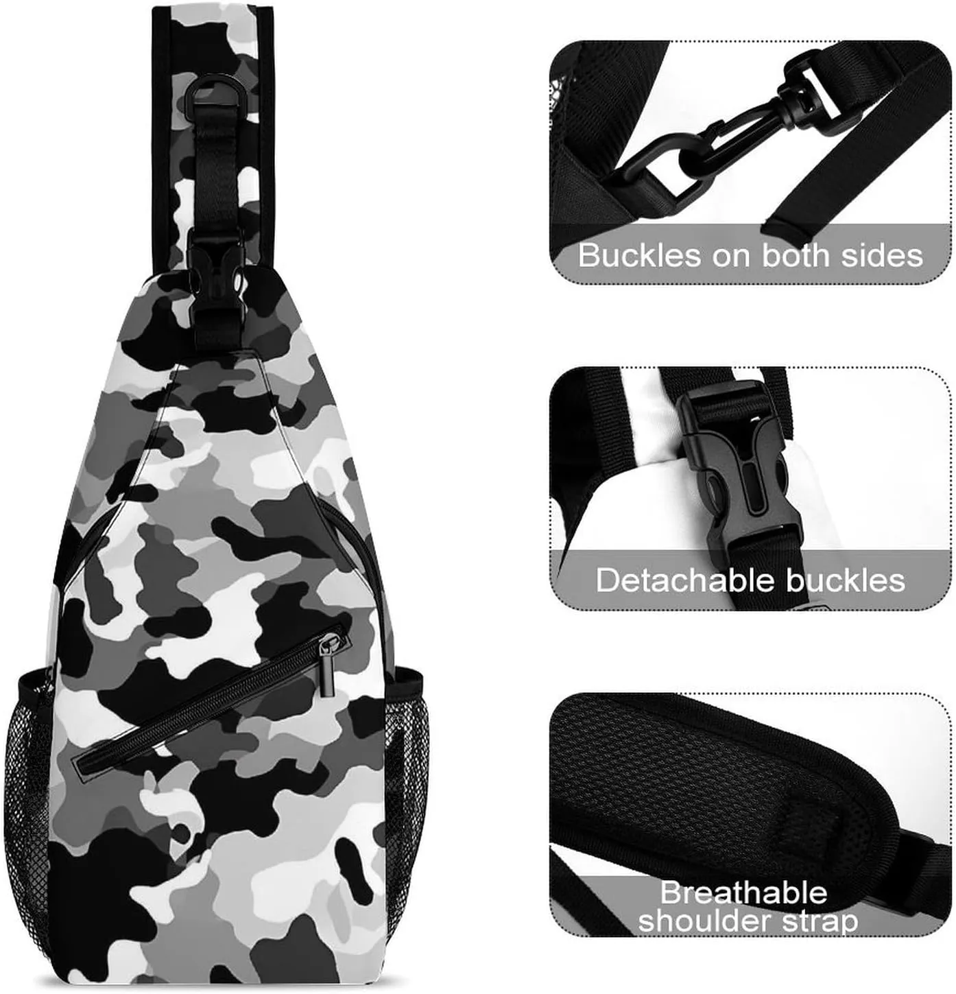 Small Crossbody Sling Backpack Mid-Century Modern Art Cat Chest Bags for Traveling Chest Fashion Shoulder Bag