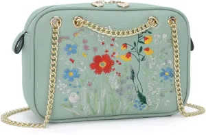 Small Flower Crossbody Bag, Trendy Designer Shoulder Bag, Phone Purse for Women with Adjustable Chain Straps