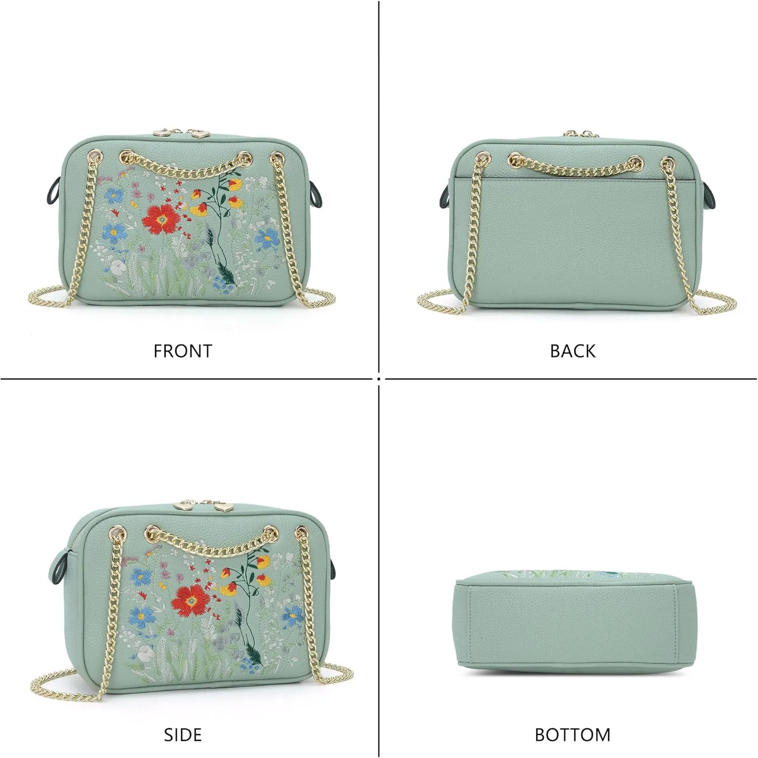 Small Flower Crossbody Bag, Trendy Designer Shoulder Bag, Phone Purse for Women with Adjustable Chain Straps