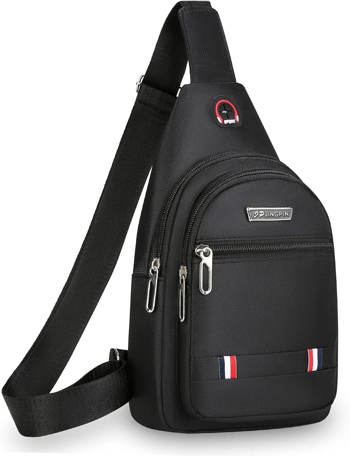 Small Multipurpose Crossbody Sling Backpack Waterproof Sling Gym Bag Travel Hiking Chest Bag Daypack for Men Women (Black)