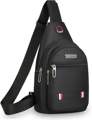 Small Multipurpose Crossbody Sling Backpack Waterproof Sling Gym Bag Travel Hiking Chest Bag Daypack for Men Women (Black)