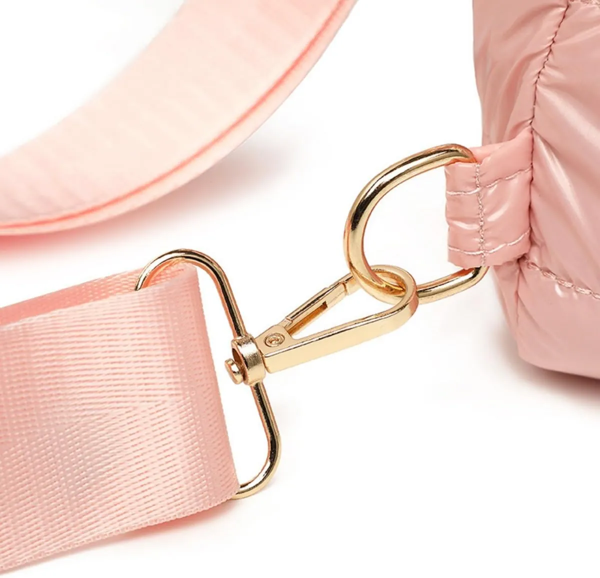 Small Puffy Sling Bag for Women Unisex Quilted Sling Bag for Men Puffer Chest Bag Small Bum Bag (White)