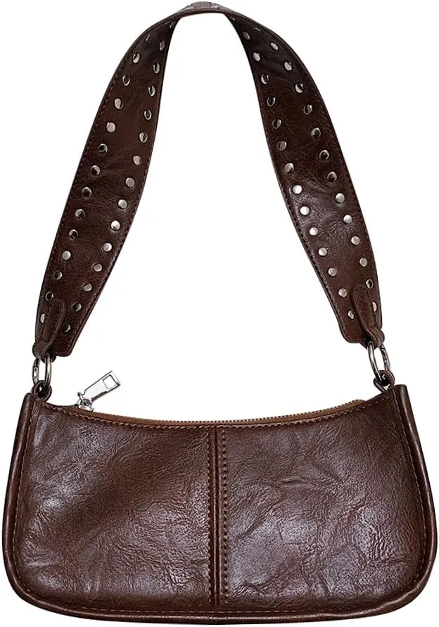 Small Shoulder Bag for Women Crossbody Sling Bag PU Tote Handbag Classic Hobo Purse Clutch Underarm Luna Bag(Red)