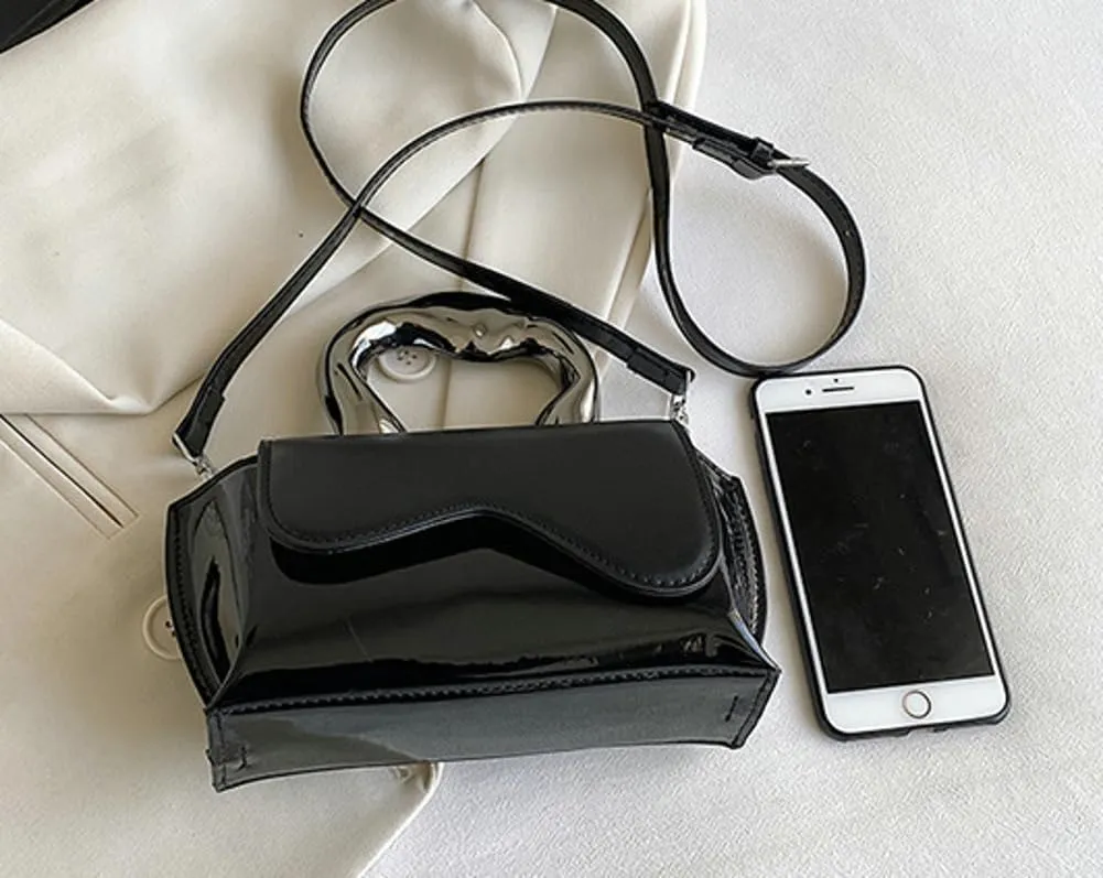 Small Silver Crossbody Satchel Y2K Evening Handbag for Women - Hobo Shoulder Tote Bag 2025
