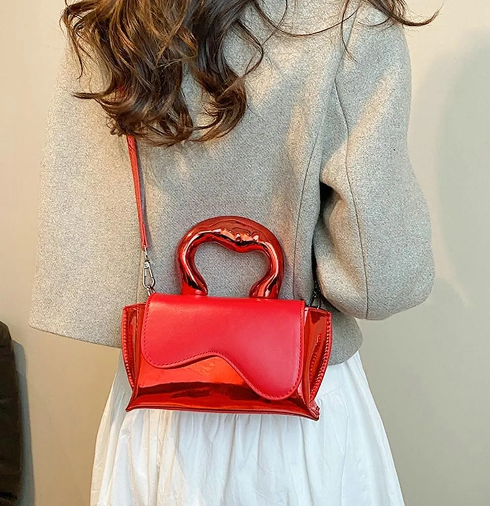 Small Silver Crossbody Satchel Y2K Evening Handbag for Women - Hobo Shoulder Tote Bag 2025