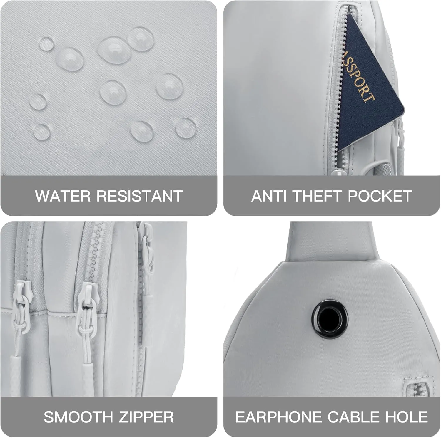 Small Sling Bag Crossbody Bag for Women with 4 Pockets Cross Body Fanny Pack Womens Chest Bag for Outdoors Traveling
