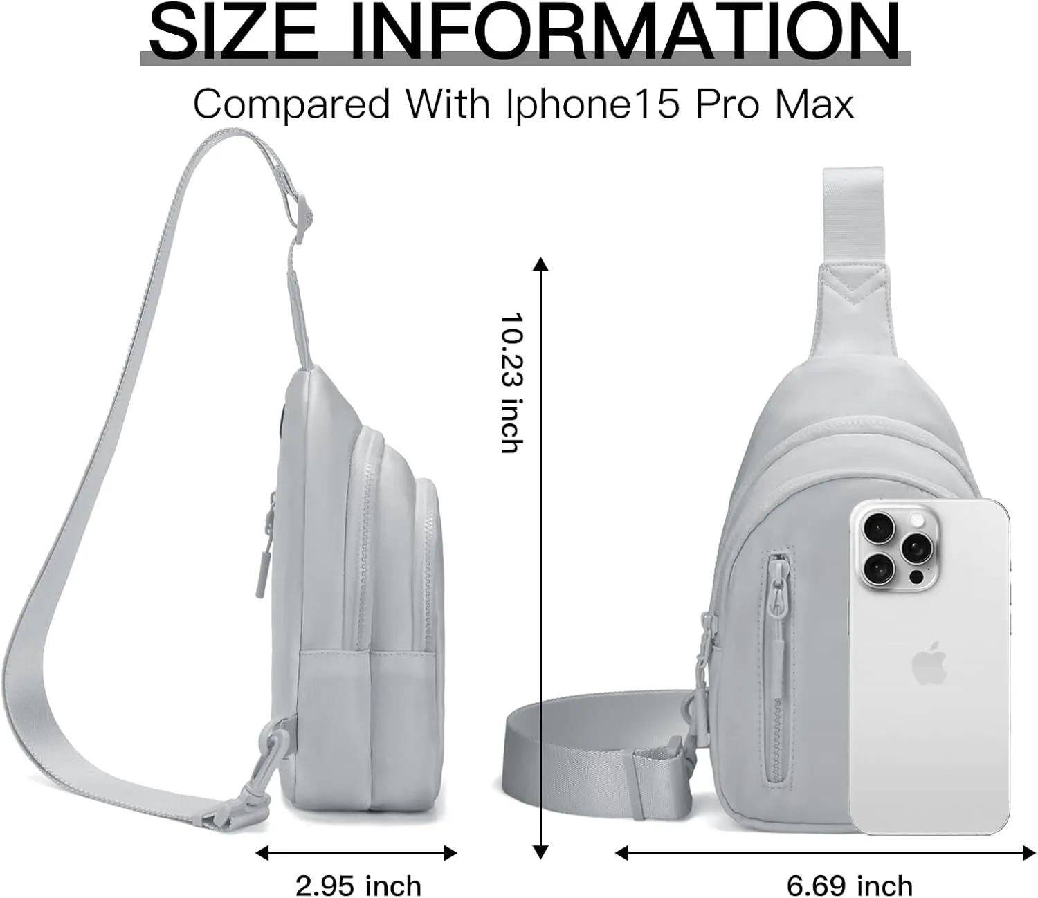 Small Sling Bag Crossbody Bag for Women with 4 Pockets Cross Body Fanny Pack Womens Chest Bag for Outdoors Traveling