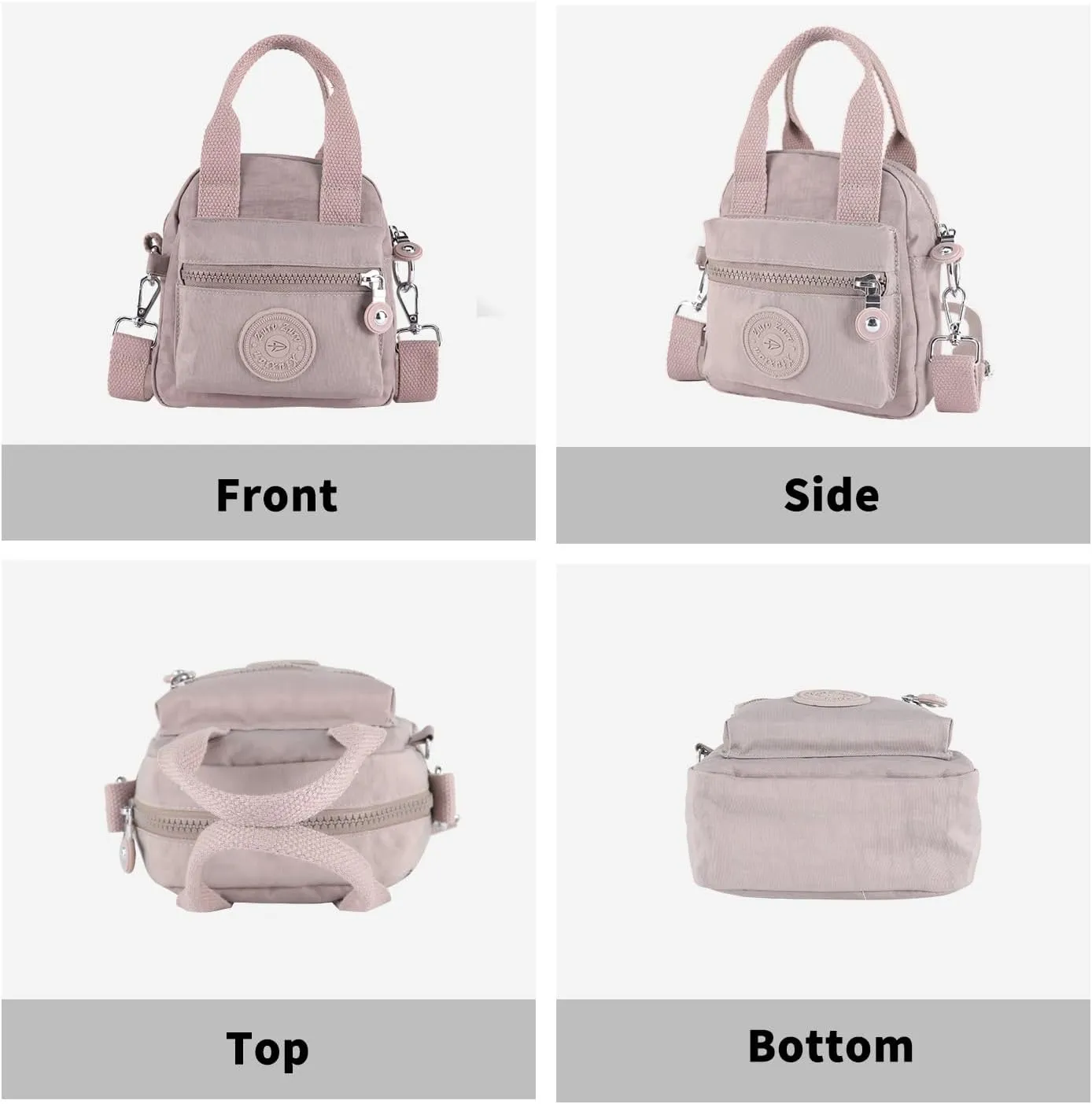 Small Tote Bag with Zipper, Women Waterproof Mini Crossbody Handbags Shoulder Bag Ladies Casual Satchel