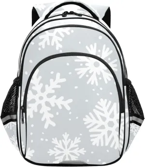 Small Travel Backpacks for Women Men - Casual Daypack White Snowflakes Snowfall Lightweight Laptop Backpack Durable Shoulder Bag