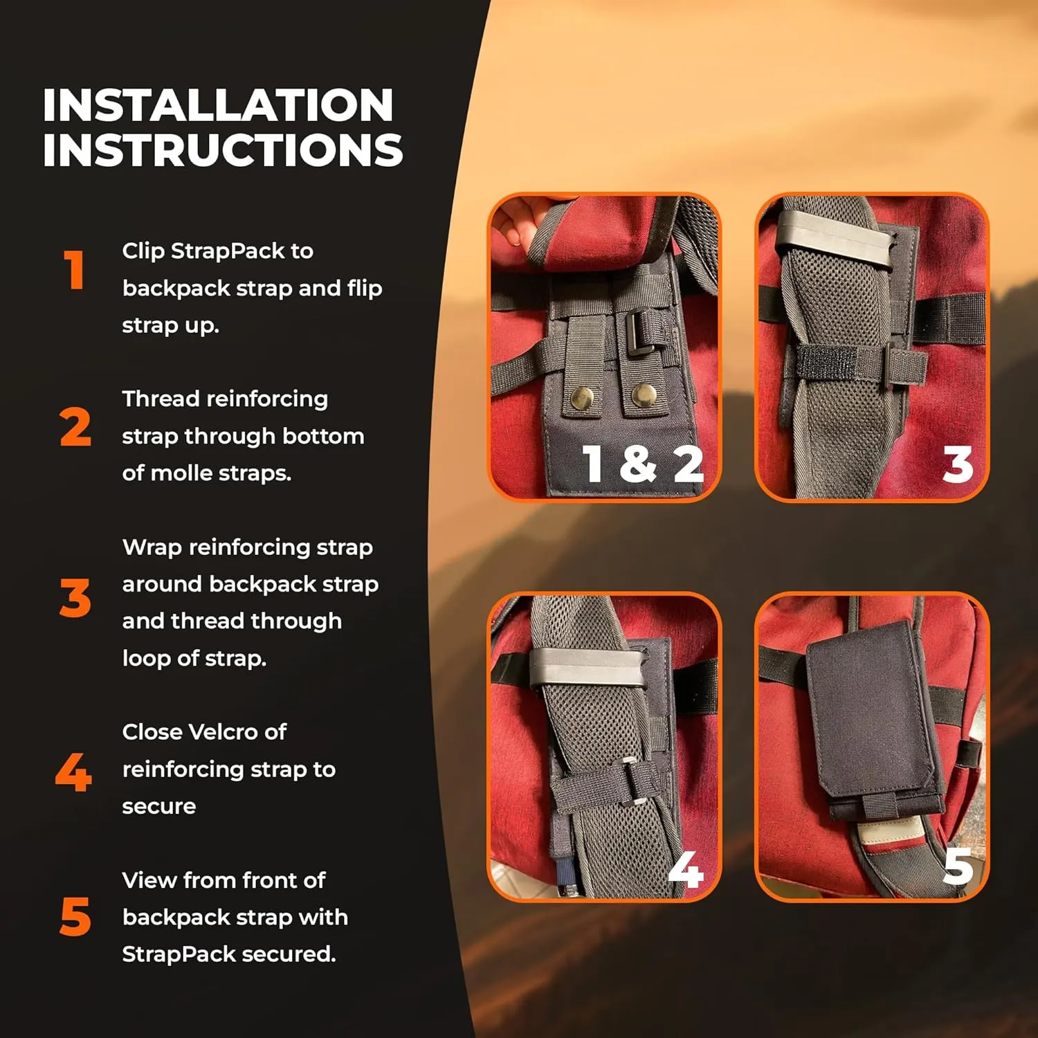 Smartphone Strap Pack - Backpack Shoulder Strap Pocket - Backpack Attachment for Hikers, Travelers, Students, and Commuters