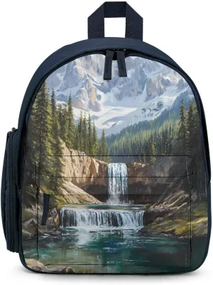 Snow Mountain Melt River Cute Backpack Shoulders Bag Casual Daypacks Travel Back Pack for Camping Hiking Blue-style