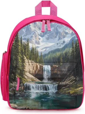 Snow Mountain Melt River Cute Backpack Shoulders Bag Casual Daypacks Travel Back Pack for Camping Hiking Pink-style