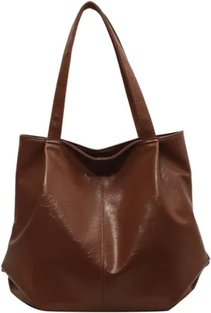 Soft Leather Hobo Bags for Women Vintage Slouchy Tote Bag Hobo Purses and Handbags Large Capacity Shoulder Bag