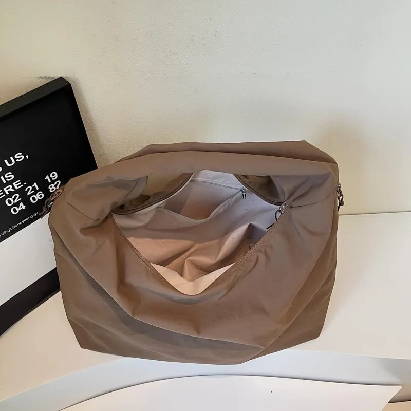 Solid Hobo Shoulder Bag Large Tote Bags For Women Soft Slouchy Handbag Trendy Purse Work Travel
