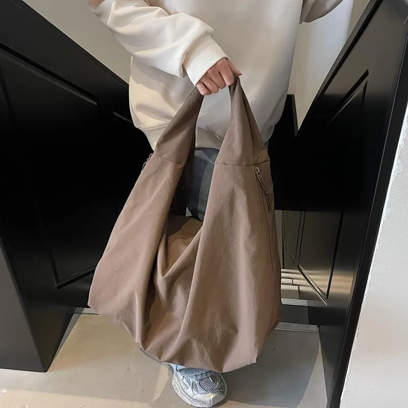 Solid Hobo Shoulder Bag Large Tote Bags For Women Soft Slouchy Handbag Trendy Purse Work Travel