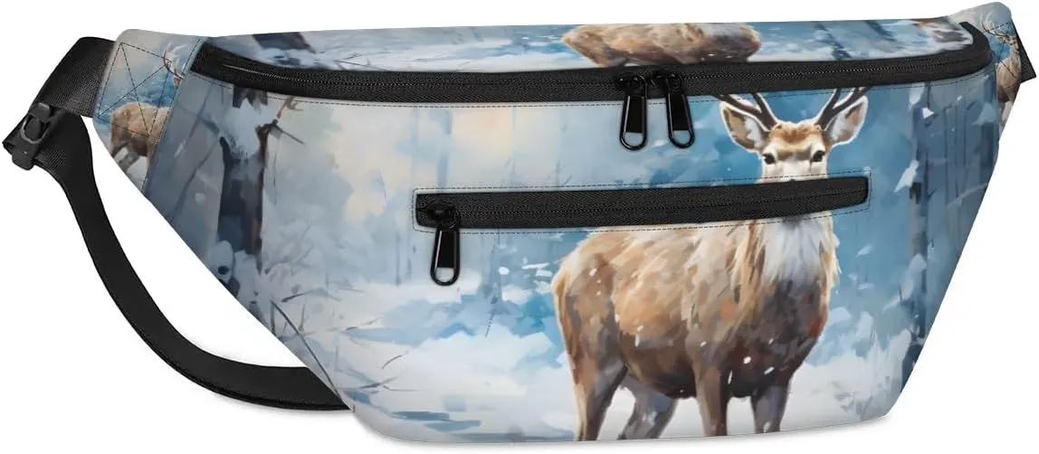 Solitary Deer Crossbody Sling Bags Multipurpose Sling Backpack Shoulder Bag For Men Women Lightweight Travel Backpack Waist Bag Fanny Packs Purses Handbags Chest Bag