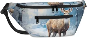 Solitary Deer Crossbody Sling Bags Multipurpose Sling Backpack Shoulder Bag For Men Women Lightweight Travel Backpack Waist Bag Fanny Packs Purses Handbags Chest Bag