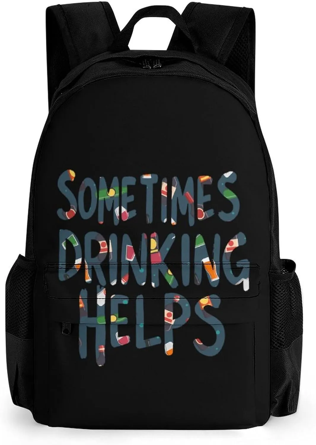 Sometimes Drinking Helps Fashion Backpack Cute Daypack Unisex Laptop Bag for Travel Business Work
