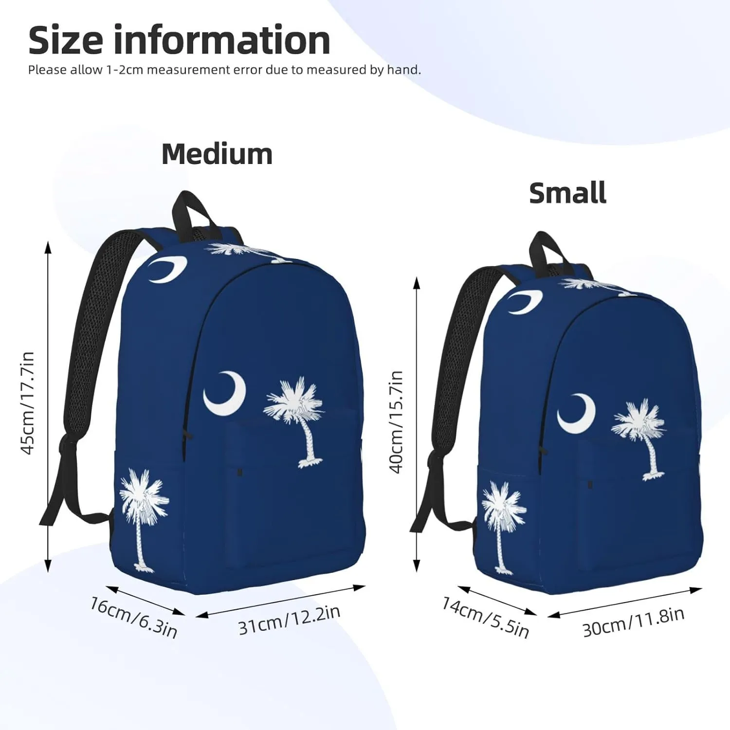 South Carolina Flag print Laptop Backpack for Women Men,Bookbag Casual Daypackfor College Work for Travel Computer