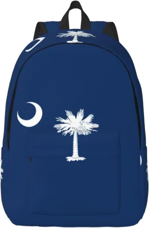 South Carolina Flag print Laptop Backpack for Women Men,Bookbag Casual Daypackfor College Work for Travel Computer