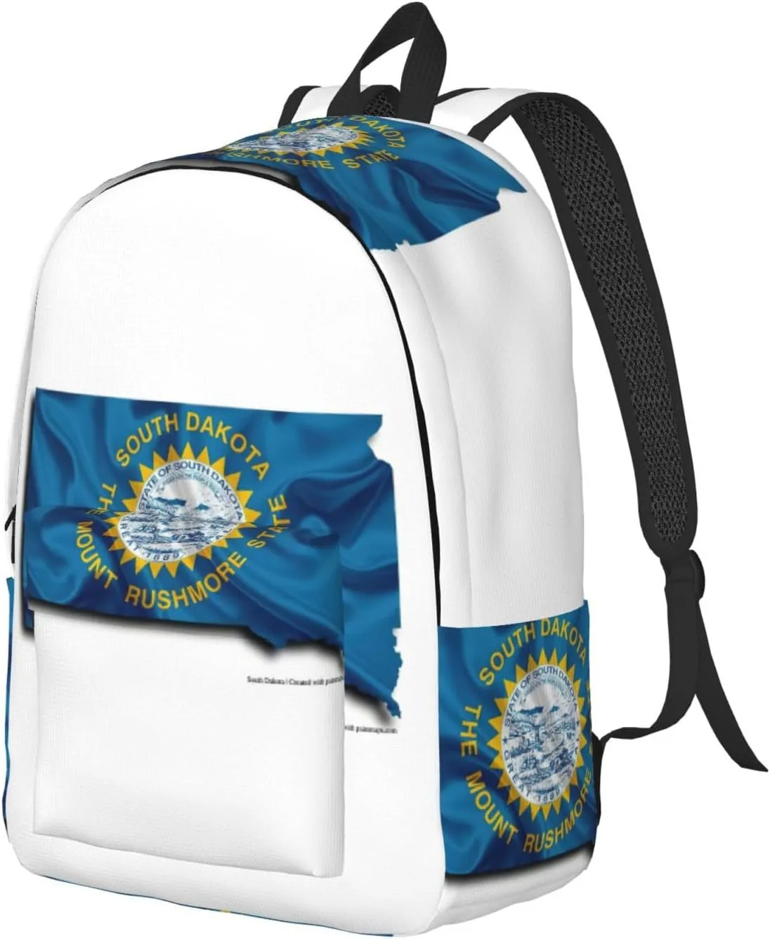 South Dakota Flag Map print Large Laptop Backpack for Women, Work Business Backpacks College Bookbag for School