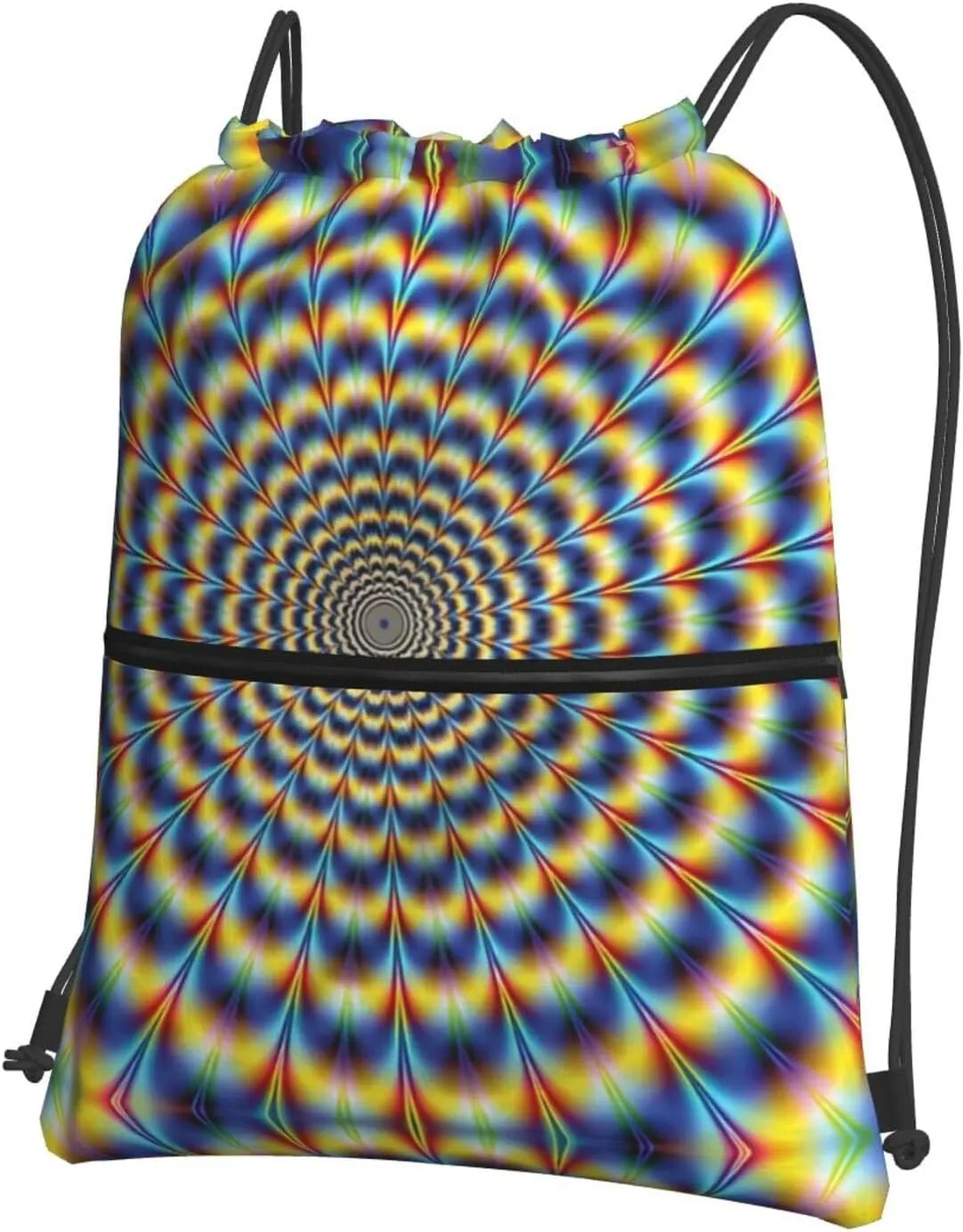 spiral optical illusion gif Print Drawstring Backpack â€“ Adjustable Lightweight Gym Bag for Sports, Yoga, Travel, and Hiking