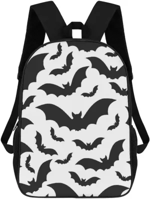 Spooky Halloween Bats Black Backpack Lightweight Waterproof Backpacks Laptop Backpack for Unisex Casual Travel Daypacks Large Capacity