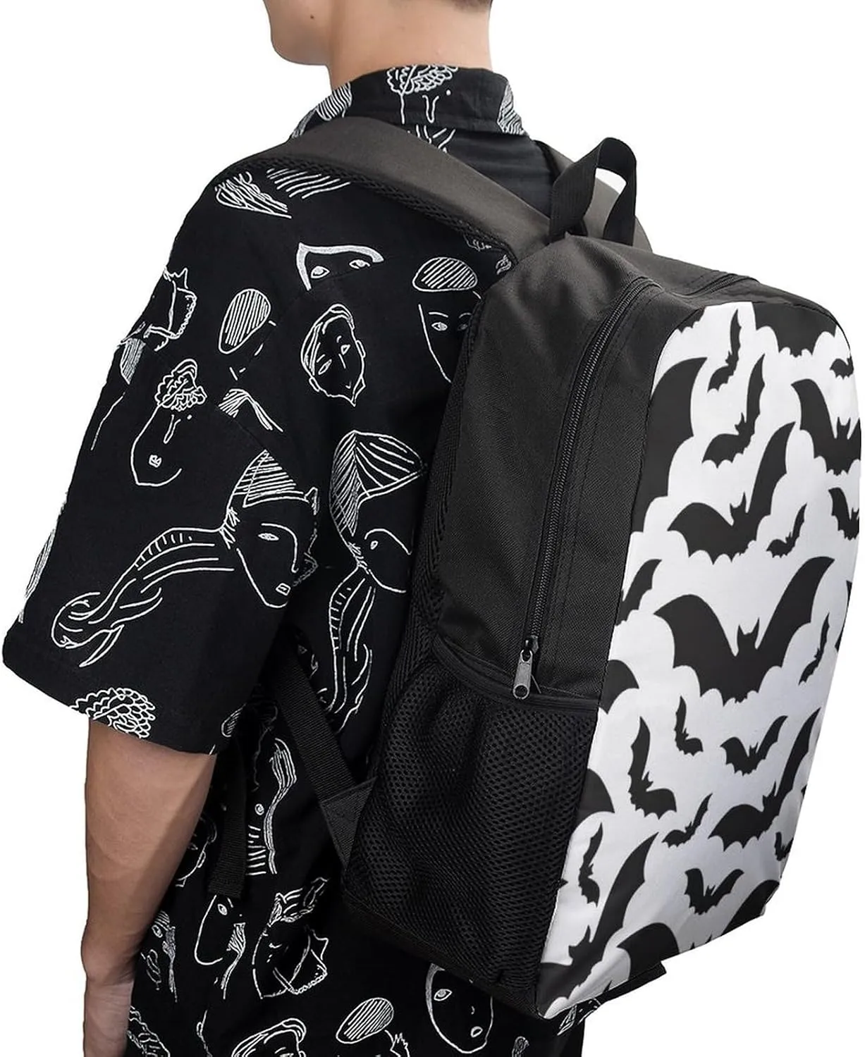 Spooky Halloween Bats Black Backpack Lightweight Waterproof Backpacks Laptop Backpack for Unisex Casual Travel Daypacks Large Capacity