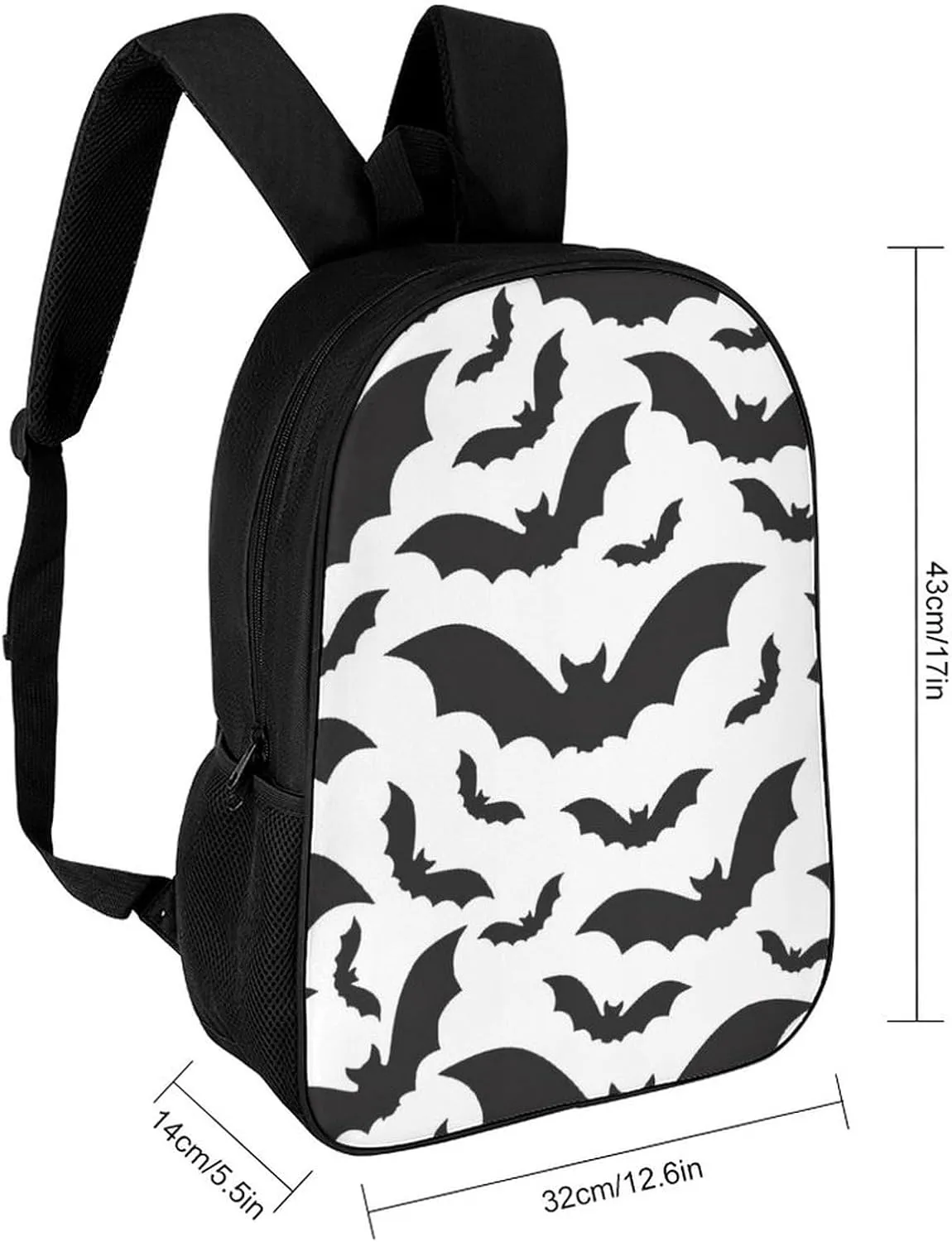 Spooky Halloween Bats Black Backpack Lightweight Waterproof Backpacks Laptop Backpack for Unisex Casual Travel Daypacks Large Capacity