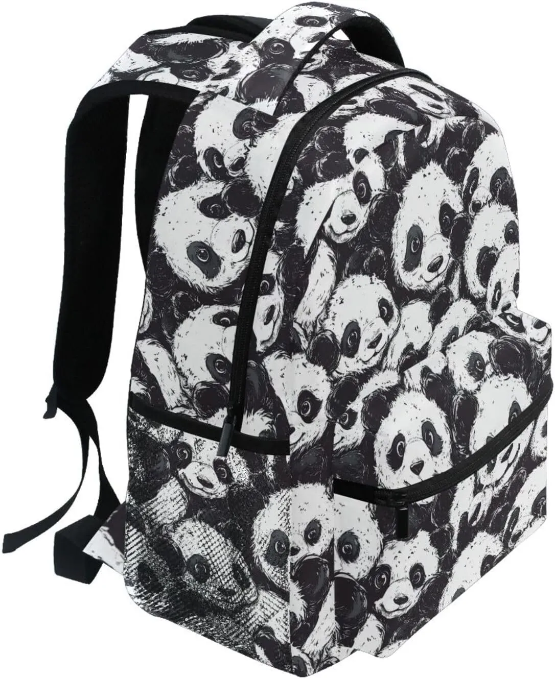 Sport Backpack for Men Women Fashion Stylish Travel Bags with Chest Strap for College Work Cartoon Cute Black and White Panda