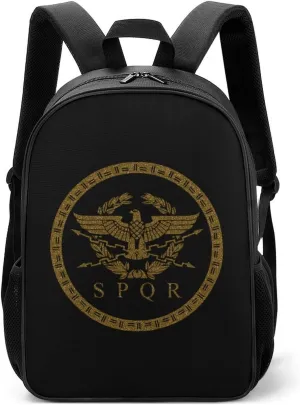 SPQR Roman Empire Emblem Funny Backpack Causal Daypack Travel Laptop Shoulder Bag for Men Women 12.2 X 5.3 X 16.7 Inch