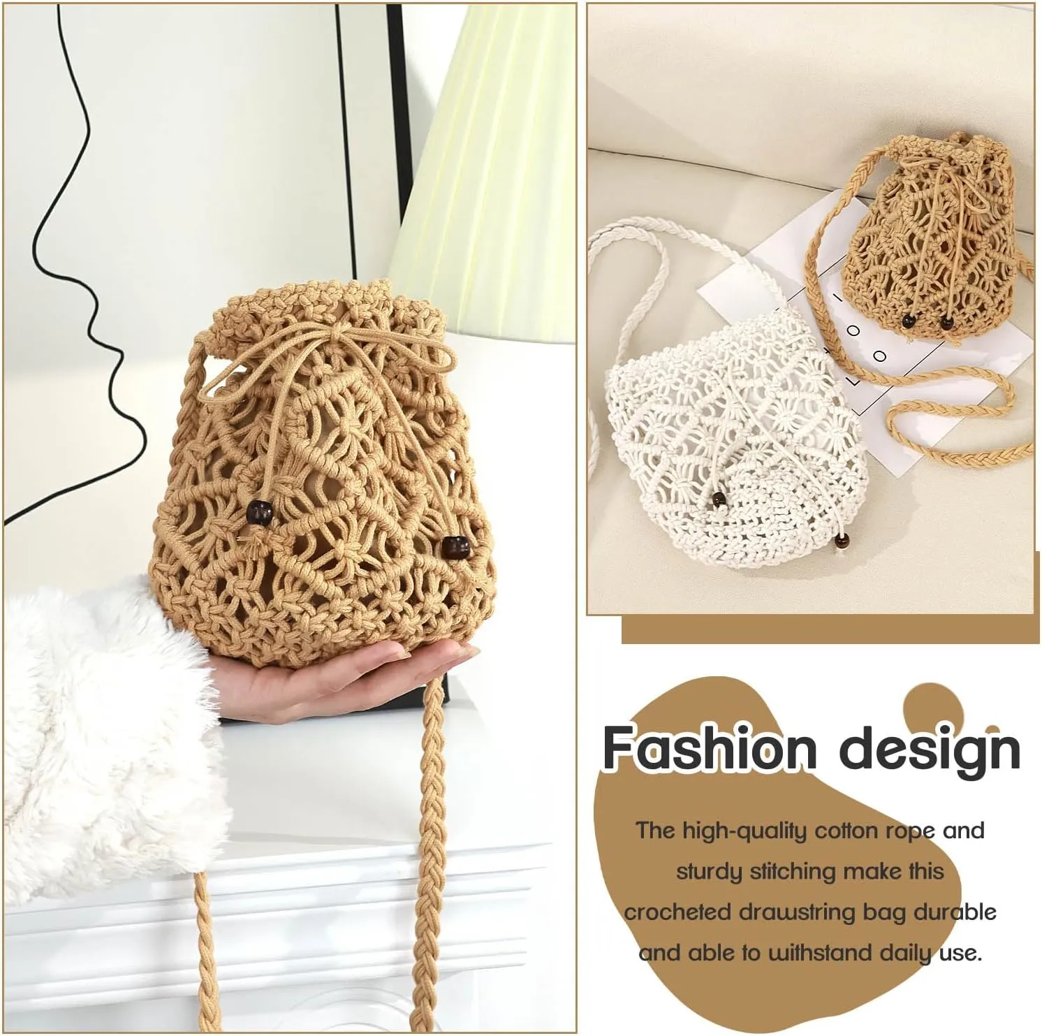 Straw Handbags Purses Crossbody Pocketbook Bag Casual Woven Beach Bags Summer Hobo Hippie Chic Tote Bags with Chain