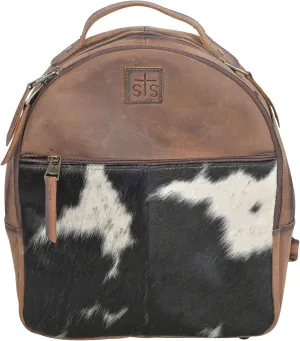 STS Ranchwear Women's Phoenix Casual Durable Leather Brown Backpack with Adjustable Shoulder Straps, Tornado/Cowhide, One Size