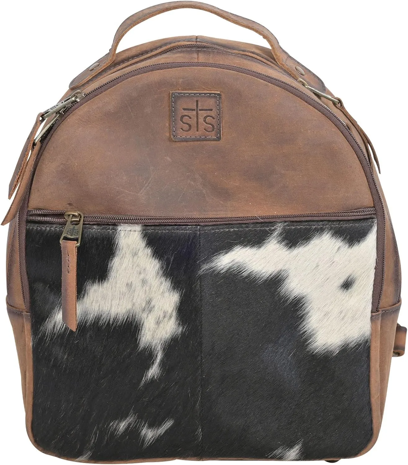 STS Ranchwear Women's Phoenix Casual Durable Leather Brown Backpack with Adjustable Shoulder Straps, Tornado/Cowhide, One Size