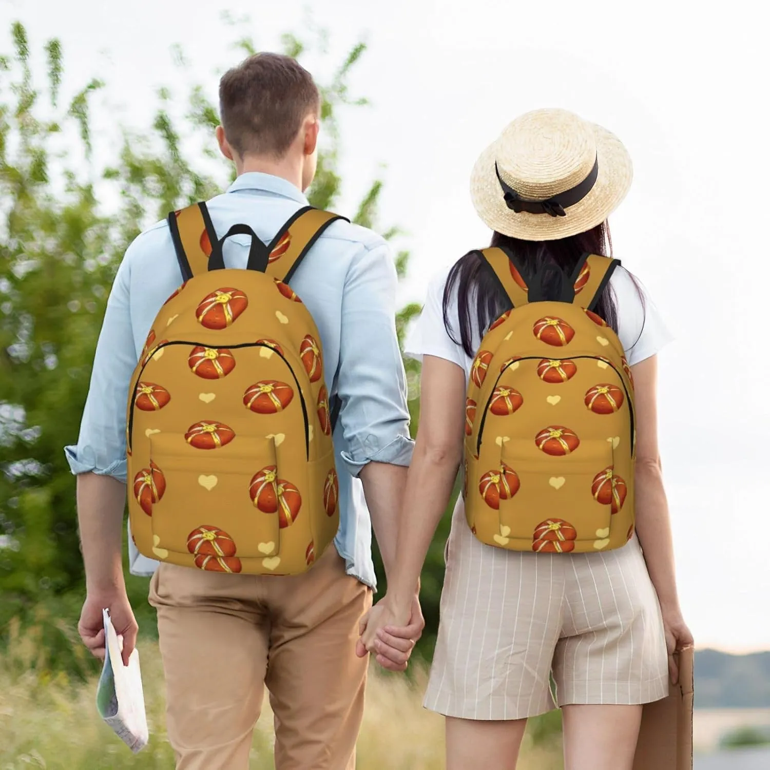 Stylish Canvas Casual Lightweight Backpack For Men, Women,Buttered Bread Laptop Travel Rucksack