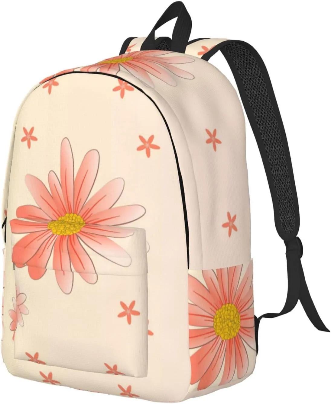 Stylish Canvas Casual Lightweight Backpack For Men, Women,Cartoon Chrysanthemum Laptop Travel Rucksack, Medium