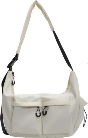Stylish Canvas Crossbody Crescent Bag for Women, Medium Lightweight Hobo Bag