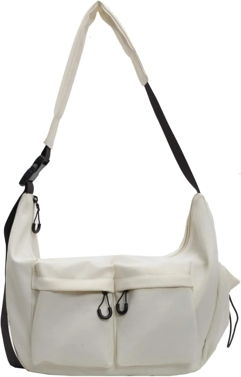 Stylish Canvas Crossbody Crescent Bag for Women, Medium Lightweight Hobo Bag