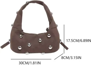 Suede Bag for Women, Brown Suede Tote Bag, Simulation Vintage Fashion Suede Shoulder Bag, Fashion Underarm Bag, Ca