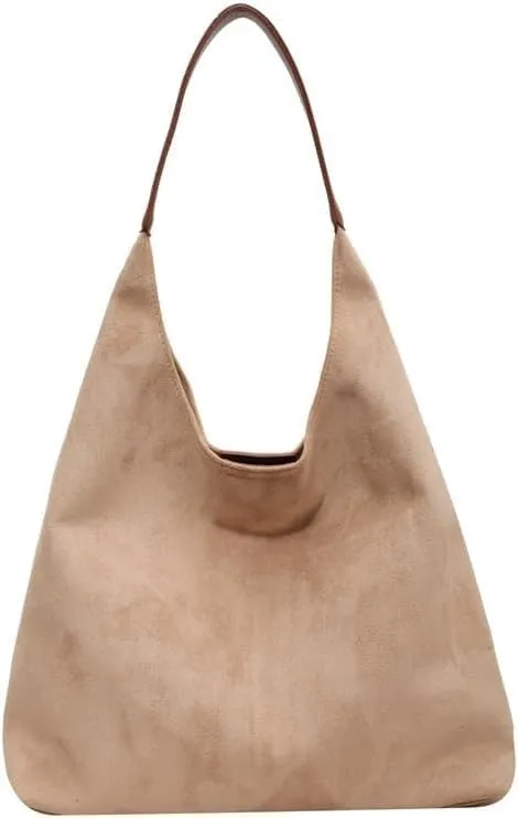Suede Bag for Women Hobo Bag Slouchy Purse Fashionable Leather Shoulde Office Tote Handbag