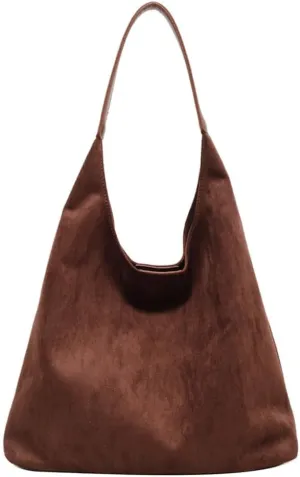 Suede Bag for Women, Leather Vintage Shoulder Hobo Bag, Fashion Slouchy Tote Bag, Soft Crossbody Purse Handbags Trendy