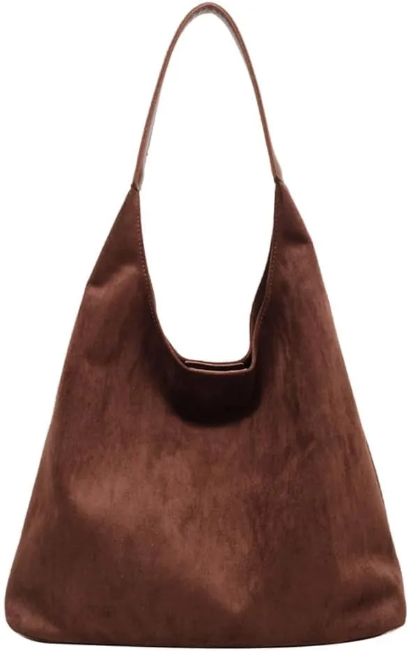 Suede Bag for Women, Leather Vintage Shoulder Hobo Bag, Fashion Slouchy Tote Bag, Soft Crossbody Purse Handbags Trendy