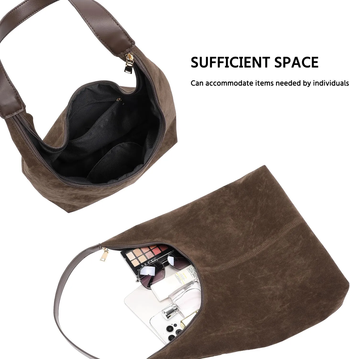 Suede Bag for Women,Suede Tote Bag,Suede Hobo Bags,Suede Handbag,Suede Slouchy Shoulder Bag