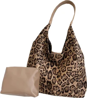 Suede Bags for Women Leopard Print Suede Tote Bag,Suede Shoulder Bag,Womens Hobo Handbag,Slouchy Bags